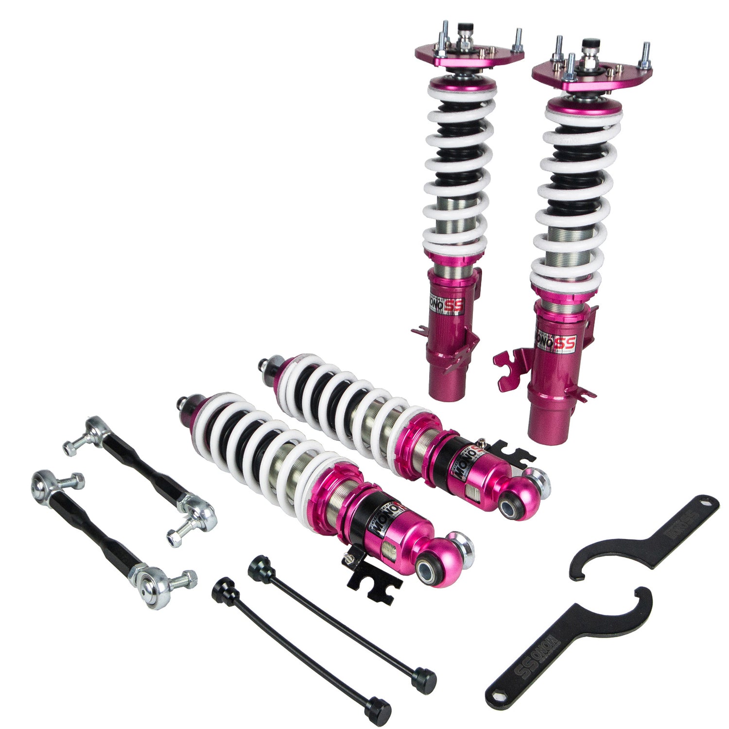 Godspeed MSS0600 MonoSS Coilover Lowering Kit, Fully Adjustable, Ride Height, Spring Tension And 16 Click Damping, MINI Cooper(R56) Hardtop 2007-13