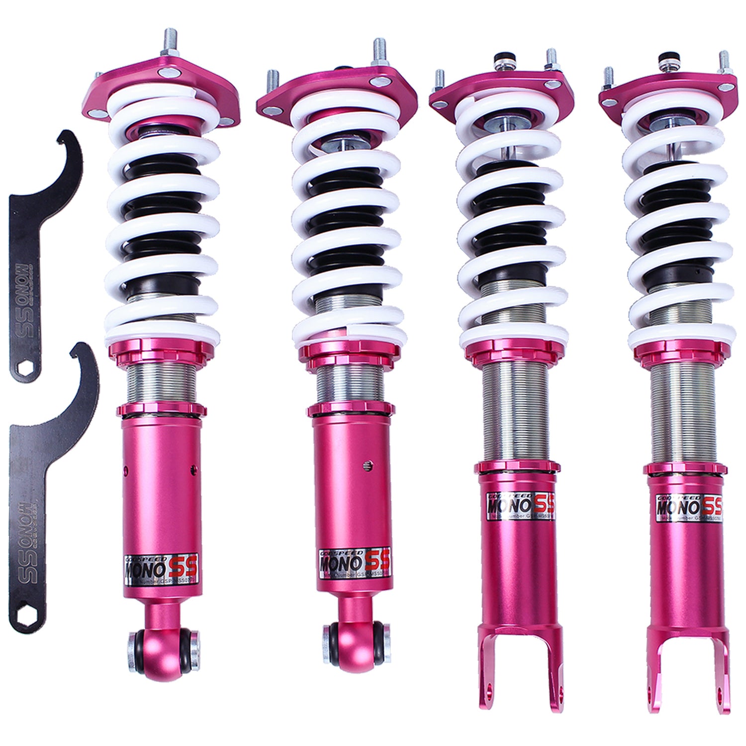 Godspeed MSS0790 MonoSS Coilover Lowering Kit, Fully Adjustable, Ride Height, Spring Tension And 16 Click Damping, Lexus GS300(JZS147) 1991-97
