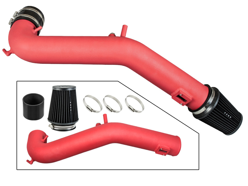 3.5" Red Cold Air Intake Induction Kit+Filter Compatible With 15-17 Mustang GT 5.0L V8