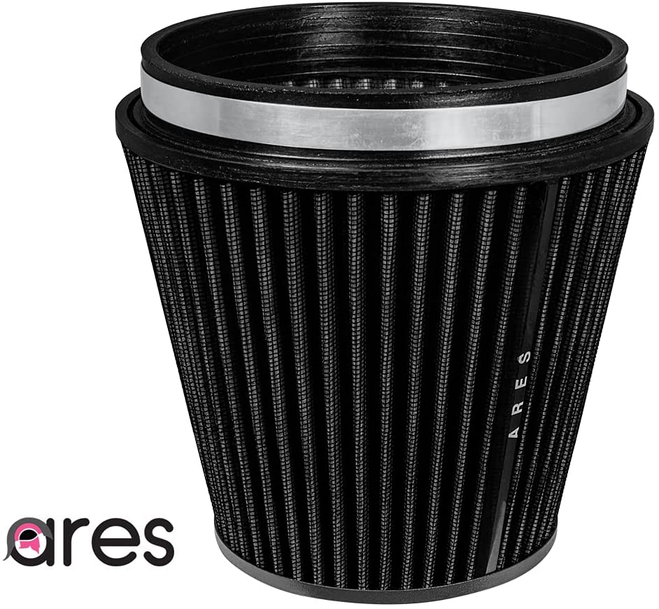 Ares black 6" 152mm Inlet Universal Cone Dry Air Intake Filter