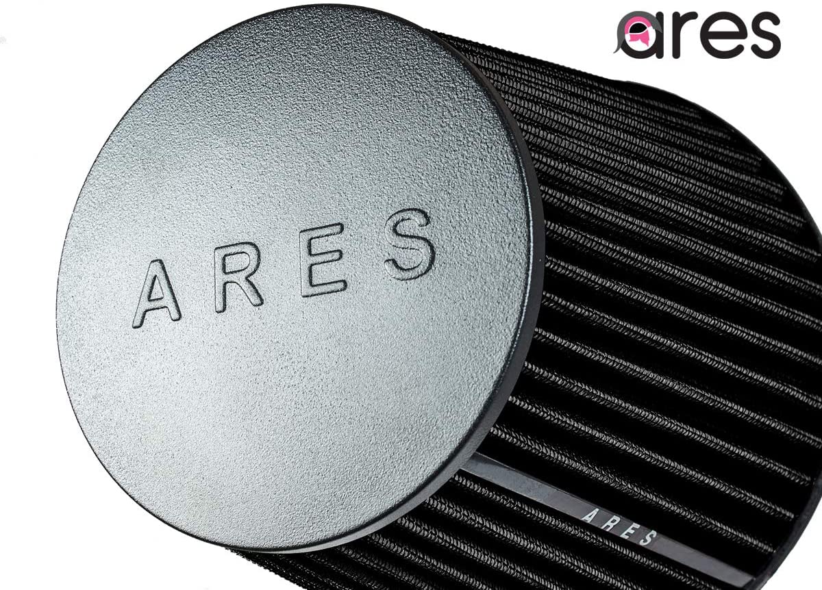 Ares Filtre à air sec conique universel de rechange Noir 8,9 cm