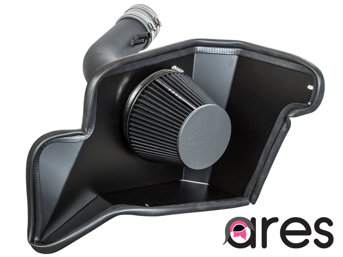 Black 3.5" Cold Air Intake Kit + Filter Het Shield Compatible For 12-15 Camaro 3.6L V6
