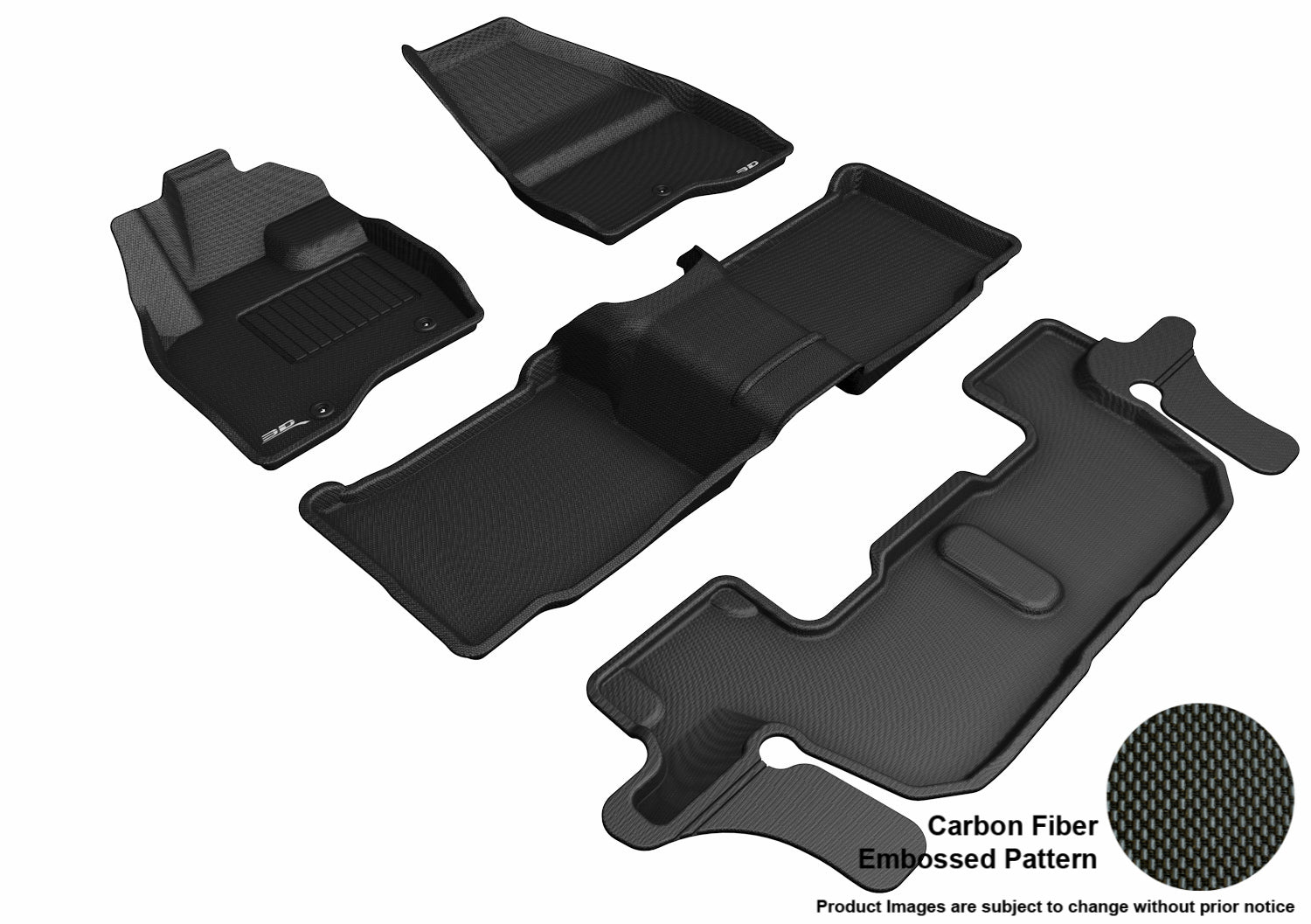 3D MAXpider L1FR11101509 Compatible for Ford EXPLORER WITH BENCH 2ND ROW 2017-2019 KAGU BLACK R1 R2 R3 (SINGLE POST ON FRONT PASSENGER'S FLOOR)