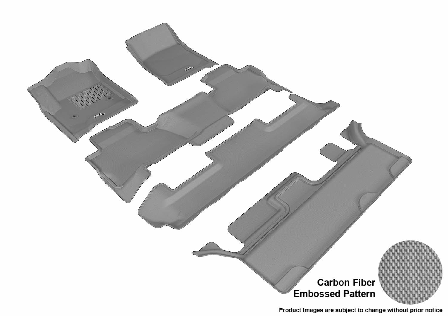 3D MAXpider L1GM01401501 Compatible for GMC YUKON WITH BENCH 2ND ROW 2015-2019 KAGU GRAY R1 R2 R3