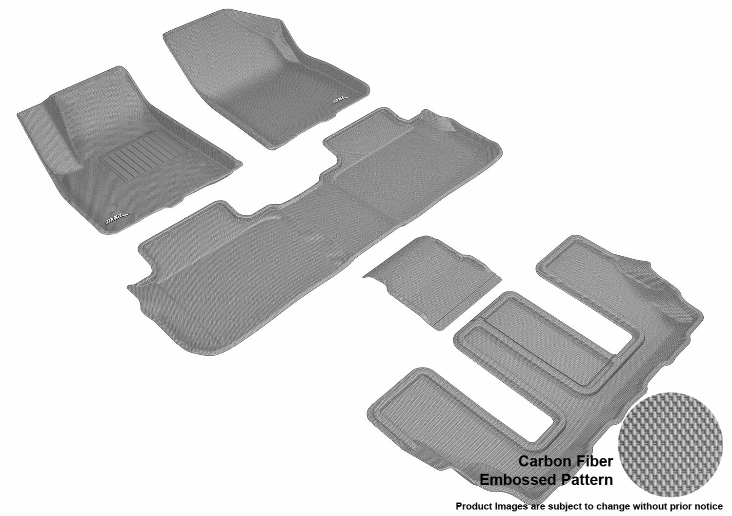 3D MAXpider L1GM02201501 Compatible for GMC ACADIA WITH BUCKET 2ND ROW 2017-2019 KAGU GRAY R1 R2 R3