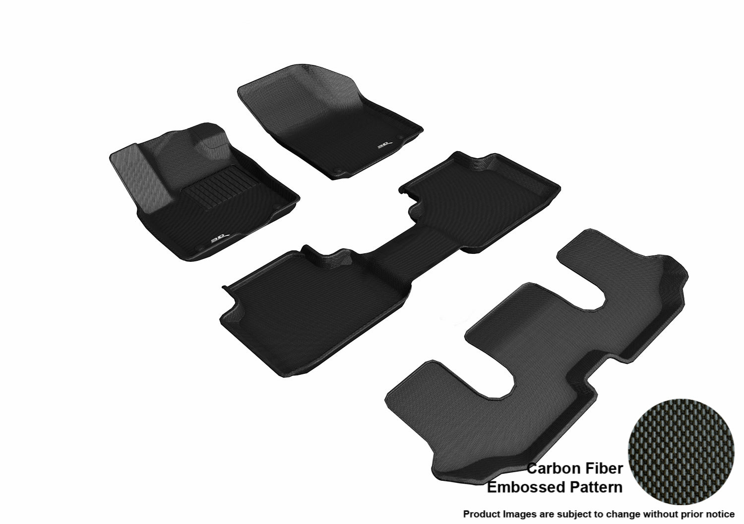 3D MAXpider L1VW08801509 Compatible for VOLKSWAGEN ATLAS WITH BUCKET 2ND ROW 2018-2019 KAGU BLACK R1 R2 R3