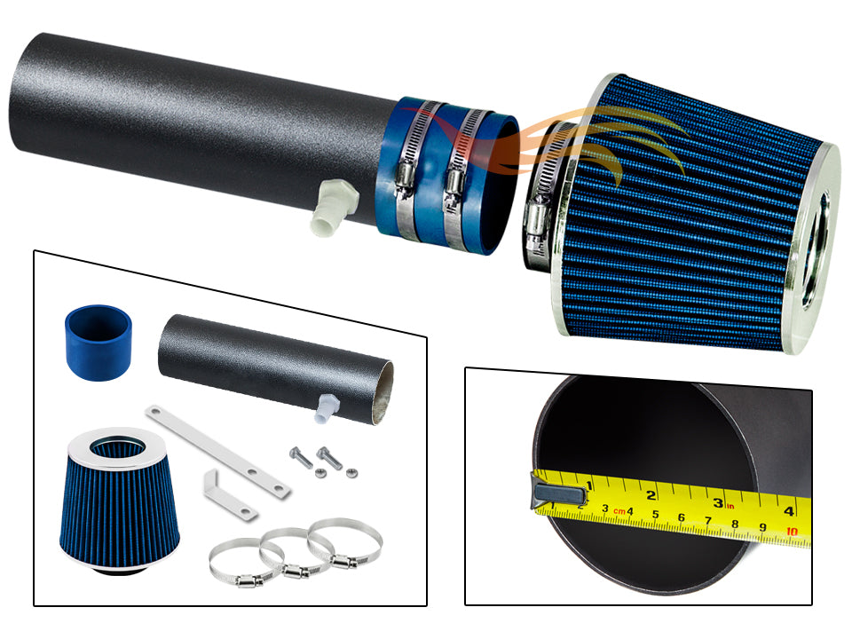 ARES MATTE BLACK PIPE BLUE - SHORT RAM INTAKE Compatible For 94-96 Chevy IMPALA/CAPRICE/ROADMASTER ASI-CH-AR16BLB