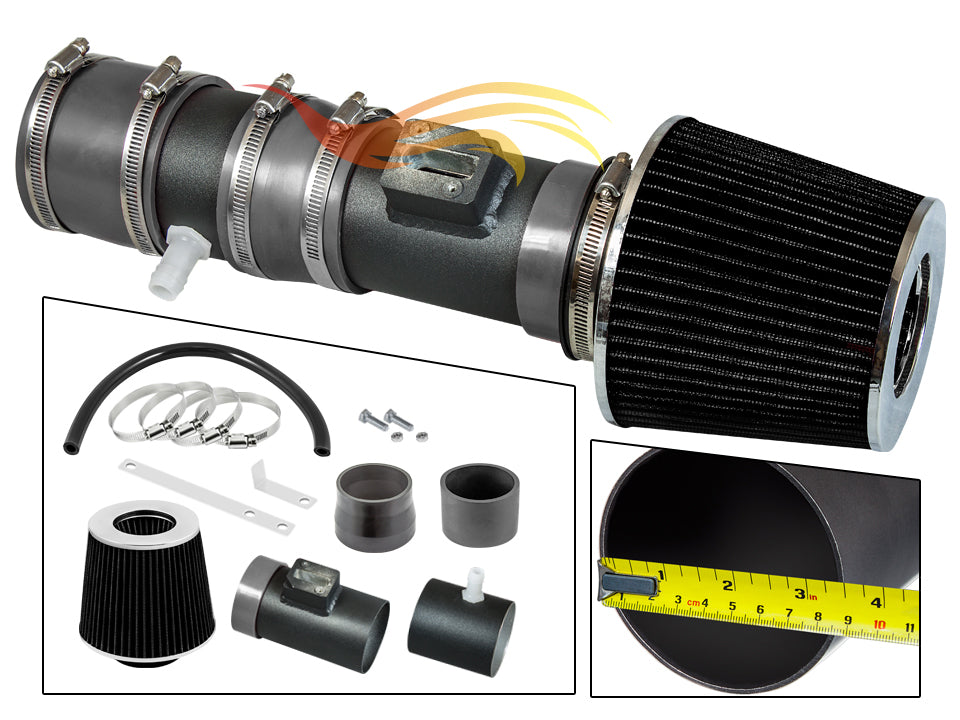 ARES MATTE BLACK PIPE GRAY FILTER AIR INTAKE Compatible For 12-17 Traverse Enclave Acadia 3.6 V6