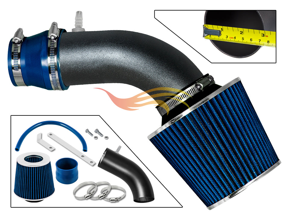 ARES Ares Motorsports MATTE BLACK PIPE BLUE - SHORT RAM INTAKE Compatible For 11-15 Hyundai ACCENT/VELOSTER 1.6L / ELANTRA/KIA RIO VCWSI-HY-V06BLB