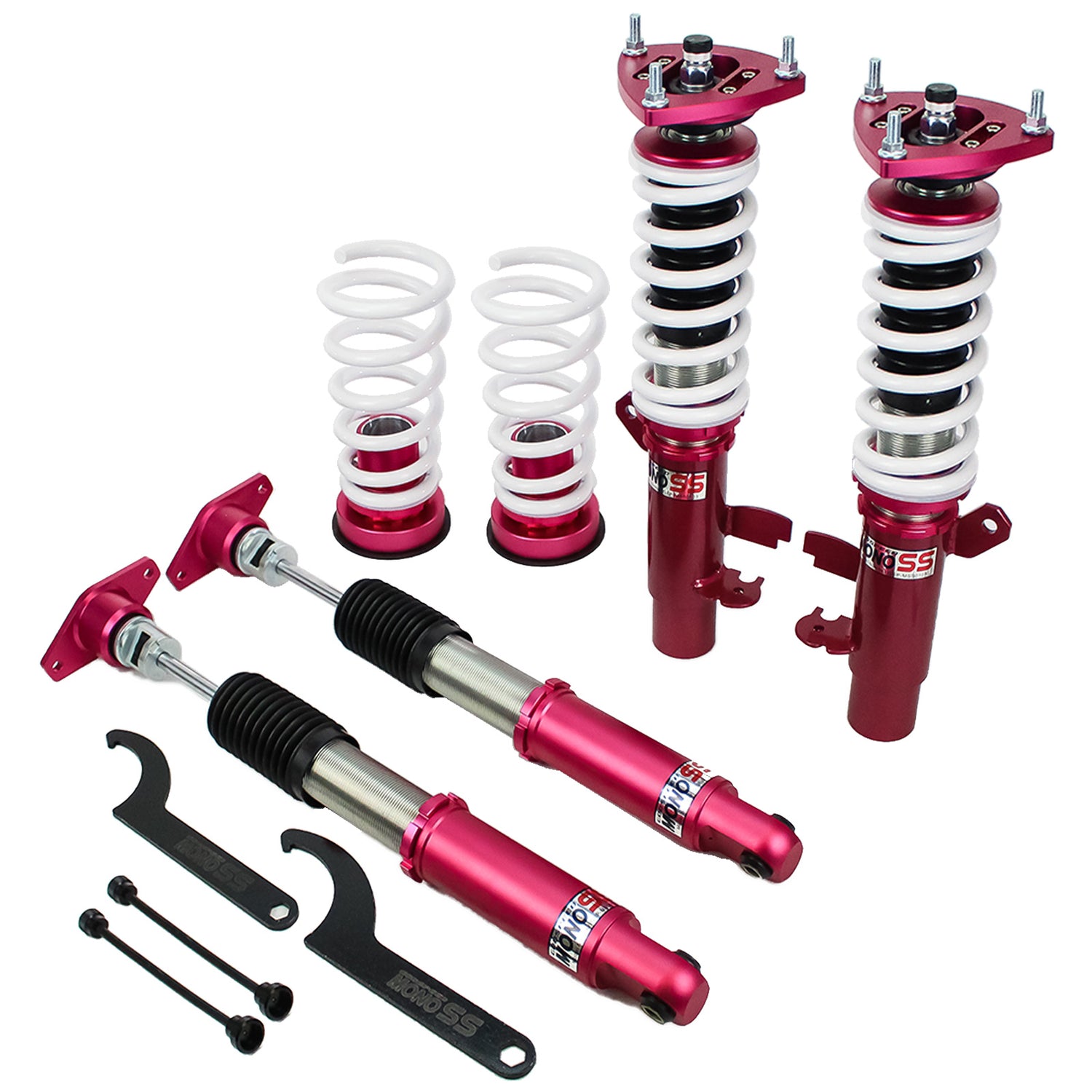 Godspeed MSS0103-A MonoSS Coilover Lowering Kit, Fully Adjustable, Ride Height, Spring Tension And 16 Click Damping, compatible Ford Focus(MK3) 2012-18