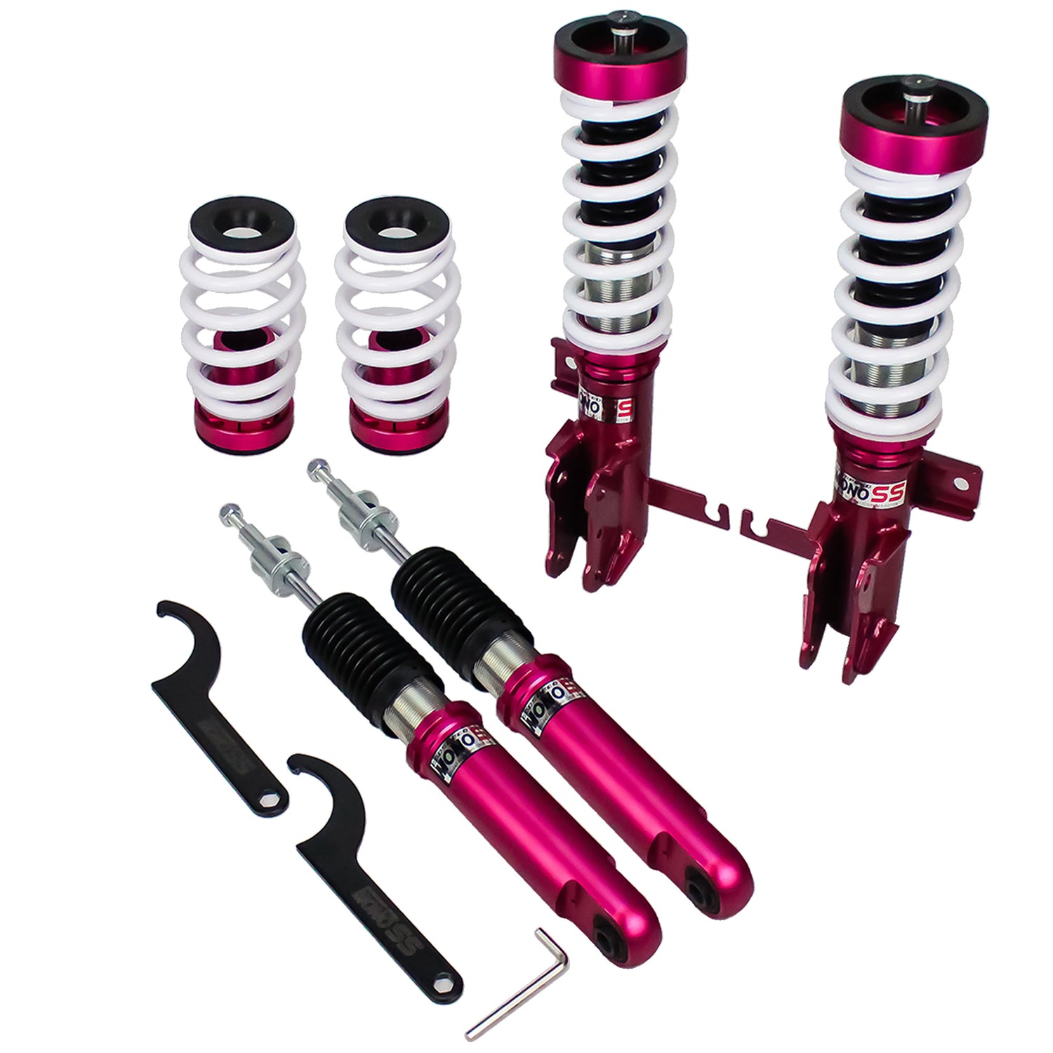 Godspeed MSS0106 MonoSS Coilover Lowering Kit, Fully Adjustable, Ride Height, Spring Tension And 16 Click Damping, Buick Verano 2012-17