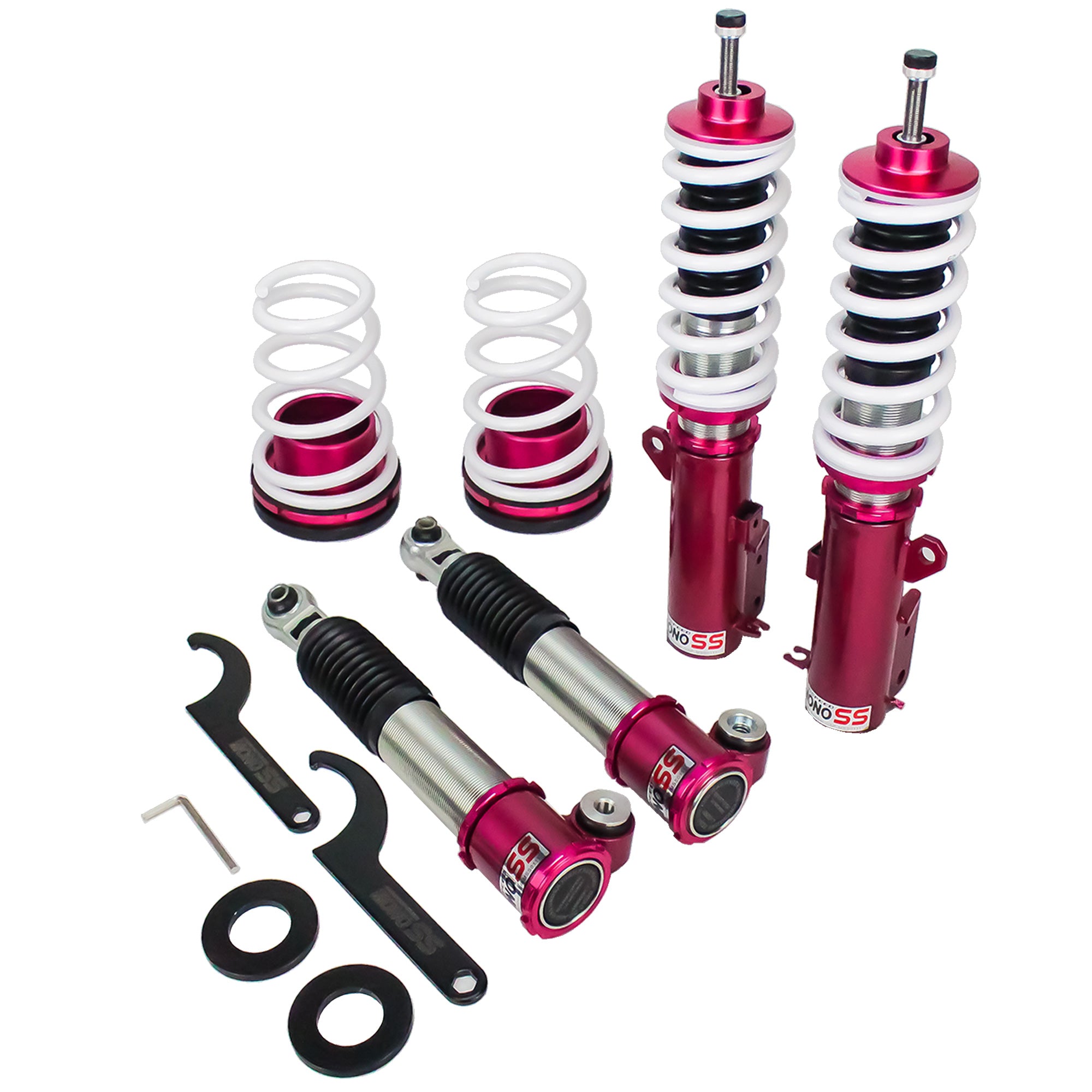 Godspeed MSS0111-B MonoSS Coilover Lowering Kit, Fully Adjustable, Ride Height, Spring Tension And 16 Click Damping, Kia Rio(UB) 2012-17