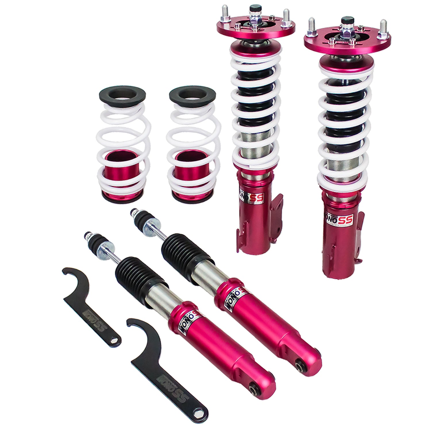 Godspeed MSS0114-B MonoSS Coilover Lowering Kit, Fully Adjustable, Ride Height, Spring Tension And 16 Click Damping, Mitsubishi Mirage Sedan(A131A) 2015+UP