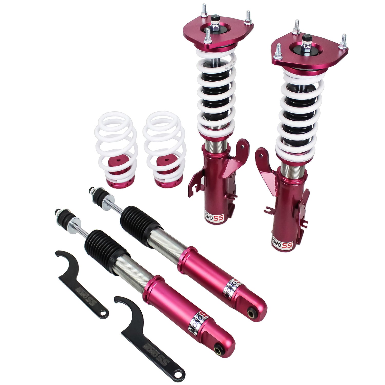 Godspeed MSS0118-B MonoSS Coilover Lowering Kit, Fully Adjustable, Ride Height, Spring Tension And 16 Click Damping, Nissan Versa Hatchback(C11) 2006-13