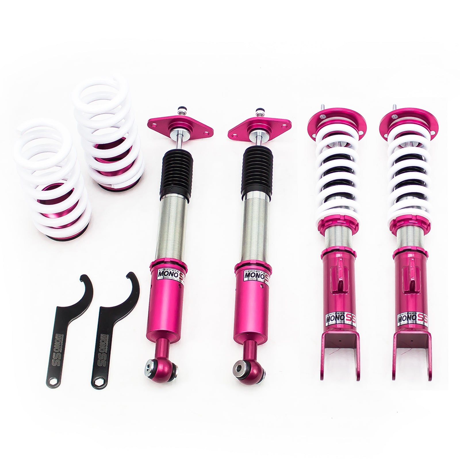 Godspeed MSS0139-D MonoSS Coilover Lowering Kit, Fully Adjustable, Ride Height, Spring Tension And 16 Click Damping, Dodge Magnum 2005-08