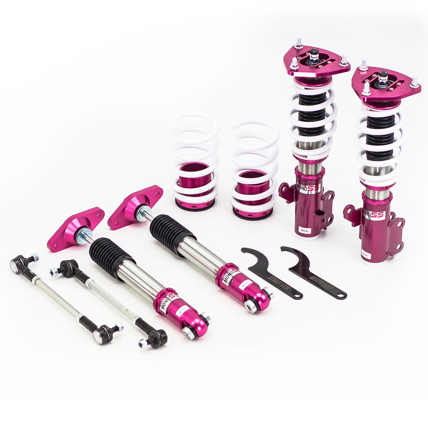 Godspeed MSS0149 MonoSS Coilover Lowering Kit, Fully Adjustable, Ride Height, Spring Tension And 16 Click Damping, Hyundai Genesis Coupe 2011-15