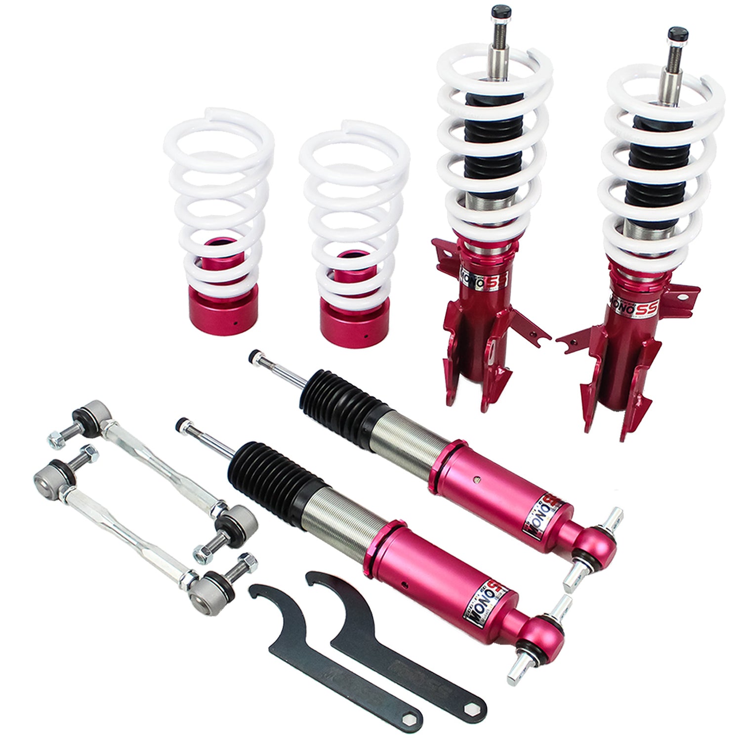 Godspeed MSS1096 MonoSS Coilover Lowering Kit, Fully Adjustable, Ride Height, Spring Tension And 16 Click Damping, Ford Fusion 2013-17